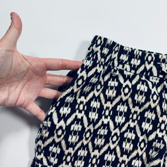 Old Navy Black Neutral Ikat Print Linen Blend Pull On Shorts XS - Picture 2 of 5